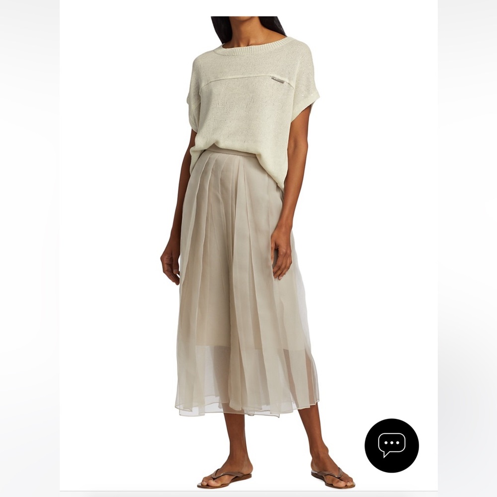 Brunello Cucinelli
Pleated Organza Midi-Skirt